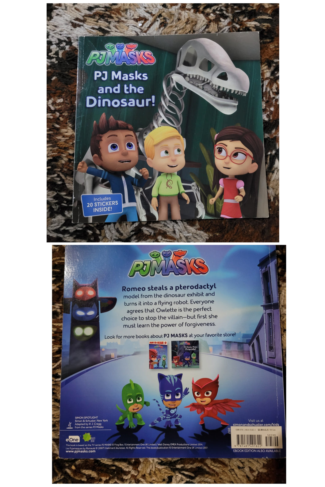Pj mask and dinosaur! Paper book