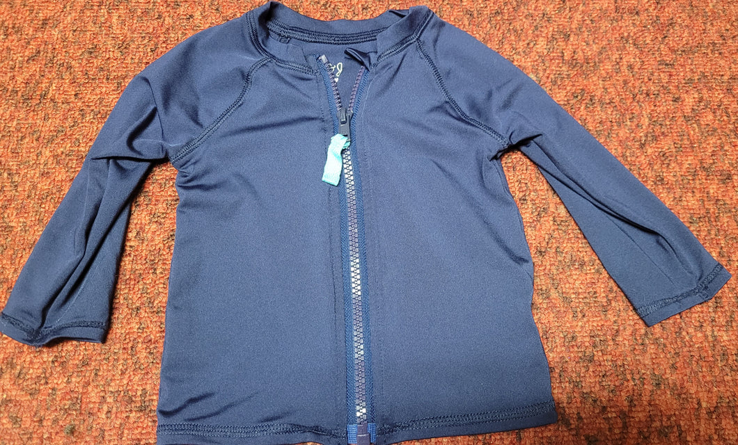 Navy swimsuit cover Zip jacket rashgard - size 9 Months