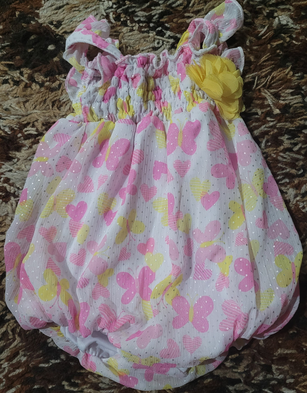 Tank dress oneise Butterflies - size 0-3 Months