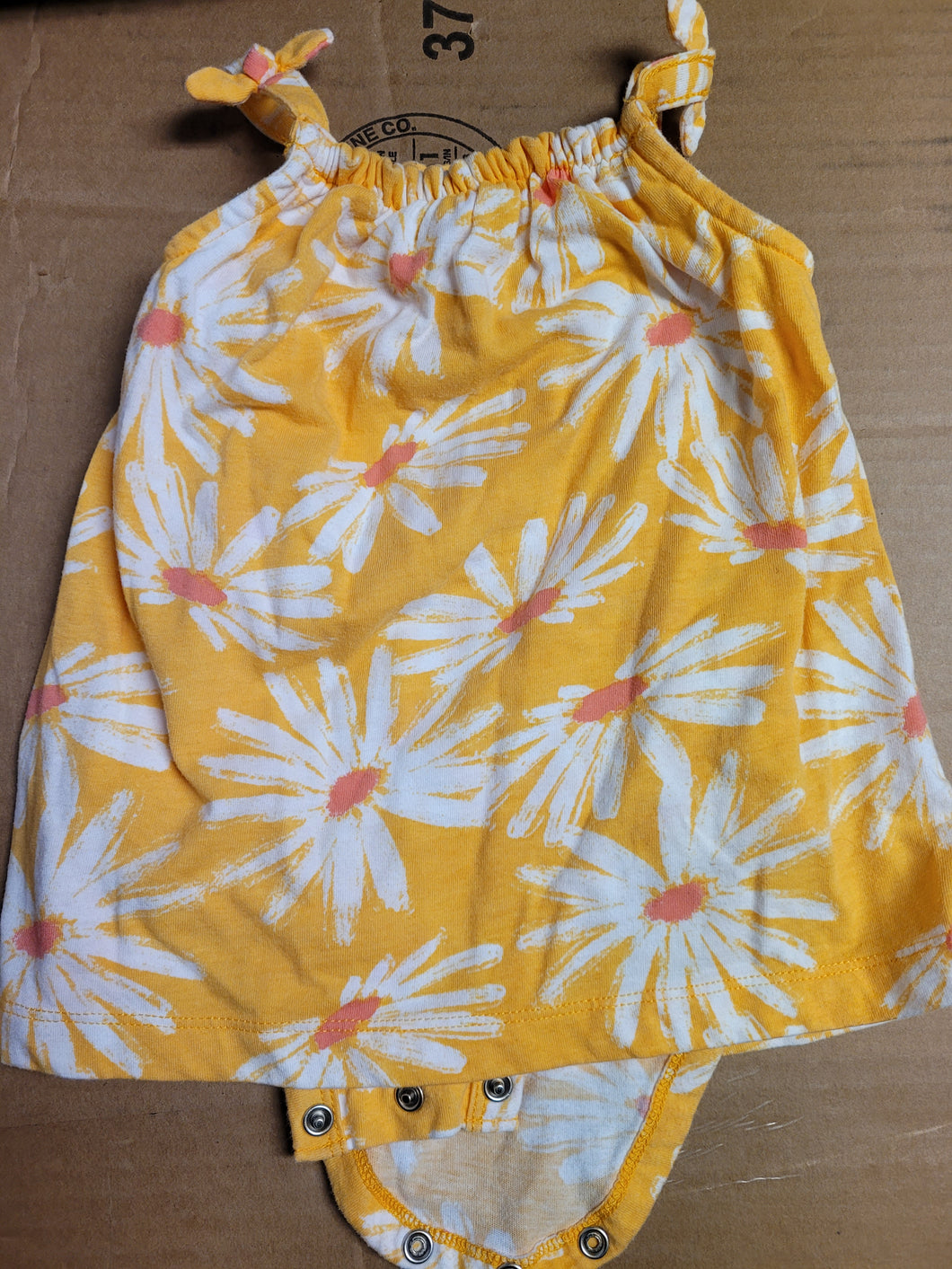Orange flower dress Onesie, tank - size 3-6 Months