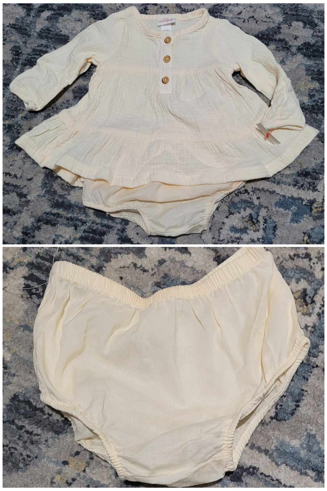 Yellow dress and Diaper cover - size 3-6 Months