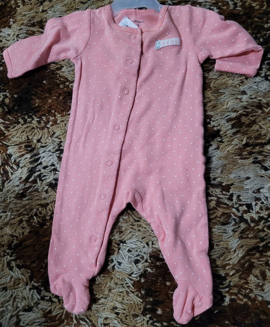Pink poke a dote sleeper - size 3 Months