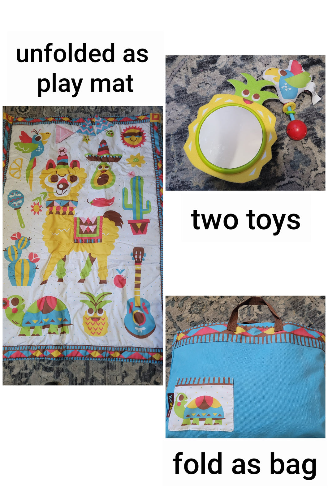 Yookidoo Fiesta Playmat Mat turns into bag