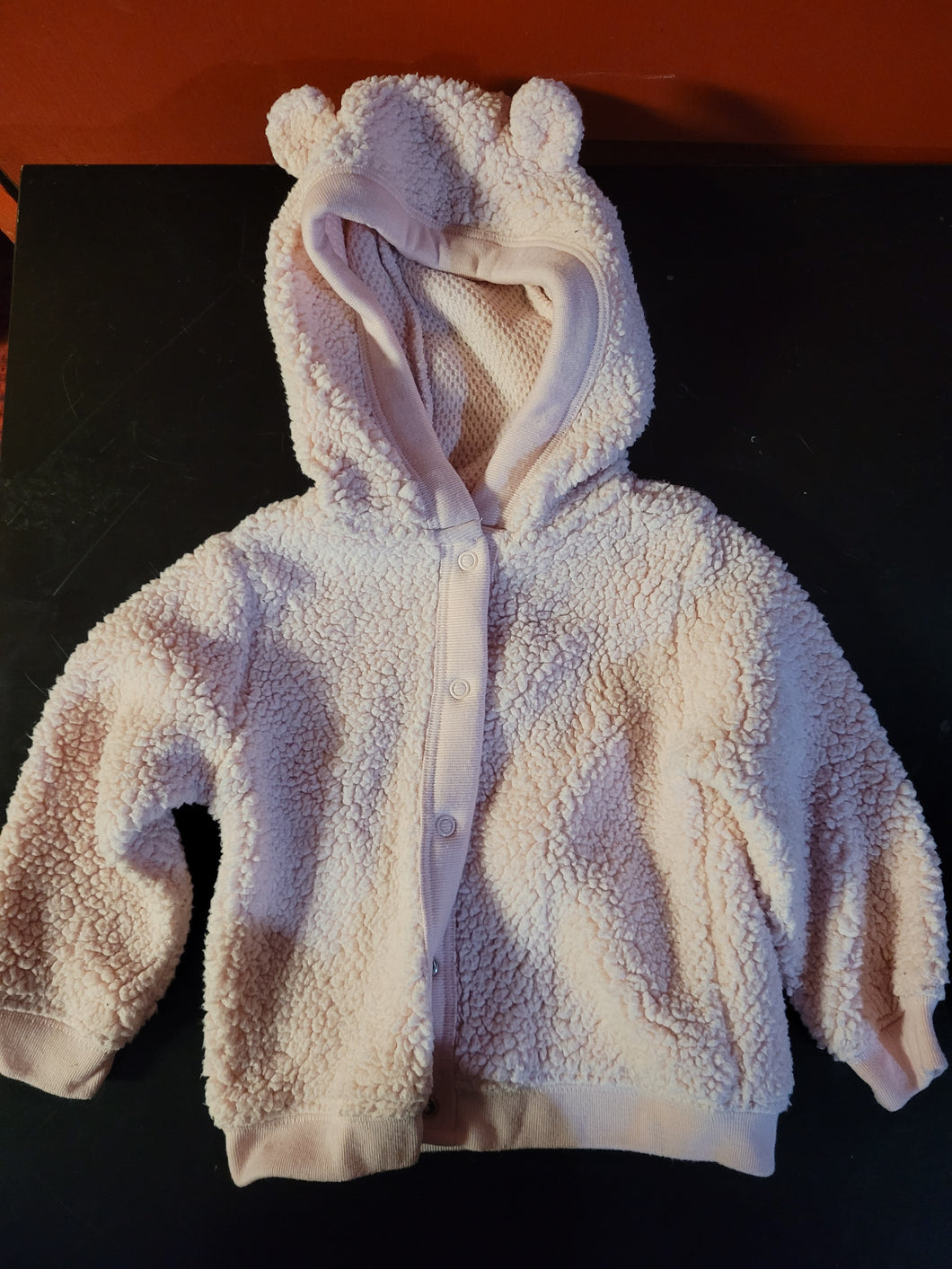 Pink bear sweater Snap down - size 12 Months