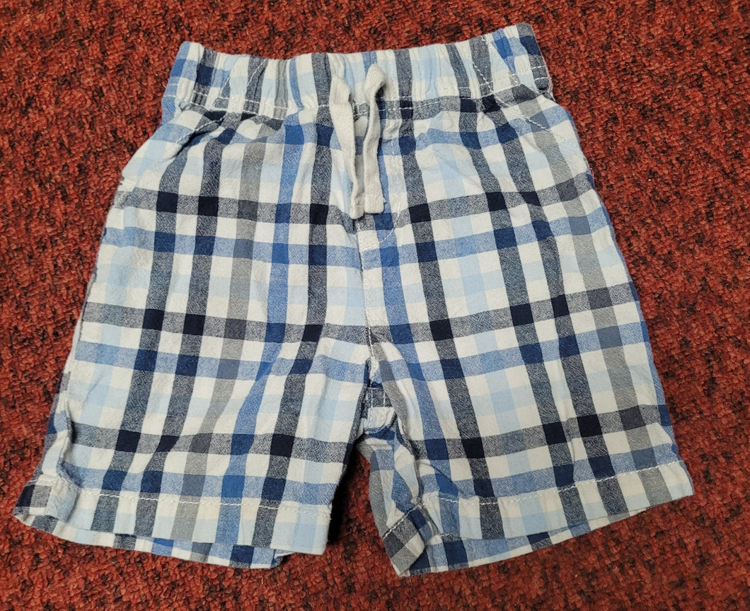Blue plaid shorts - size 24 Months