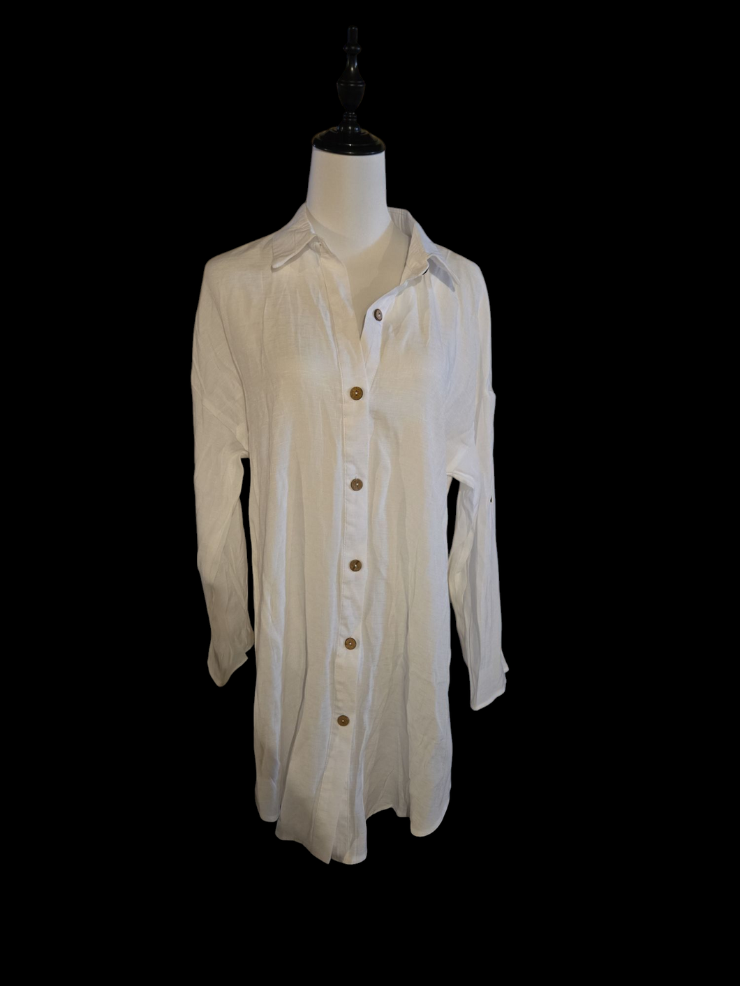 White button down shirt Dress new - size Women M (8-10)