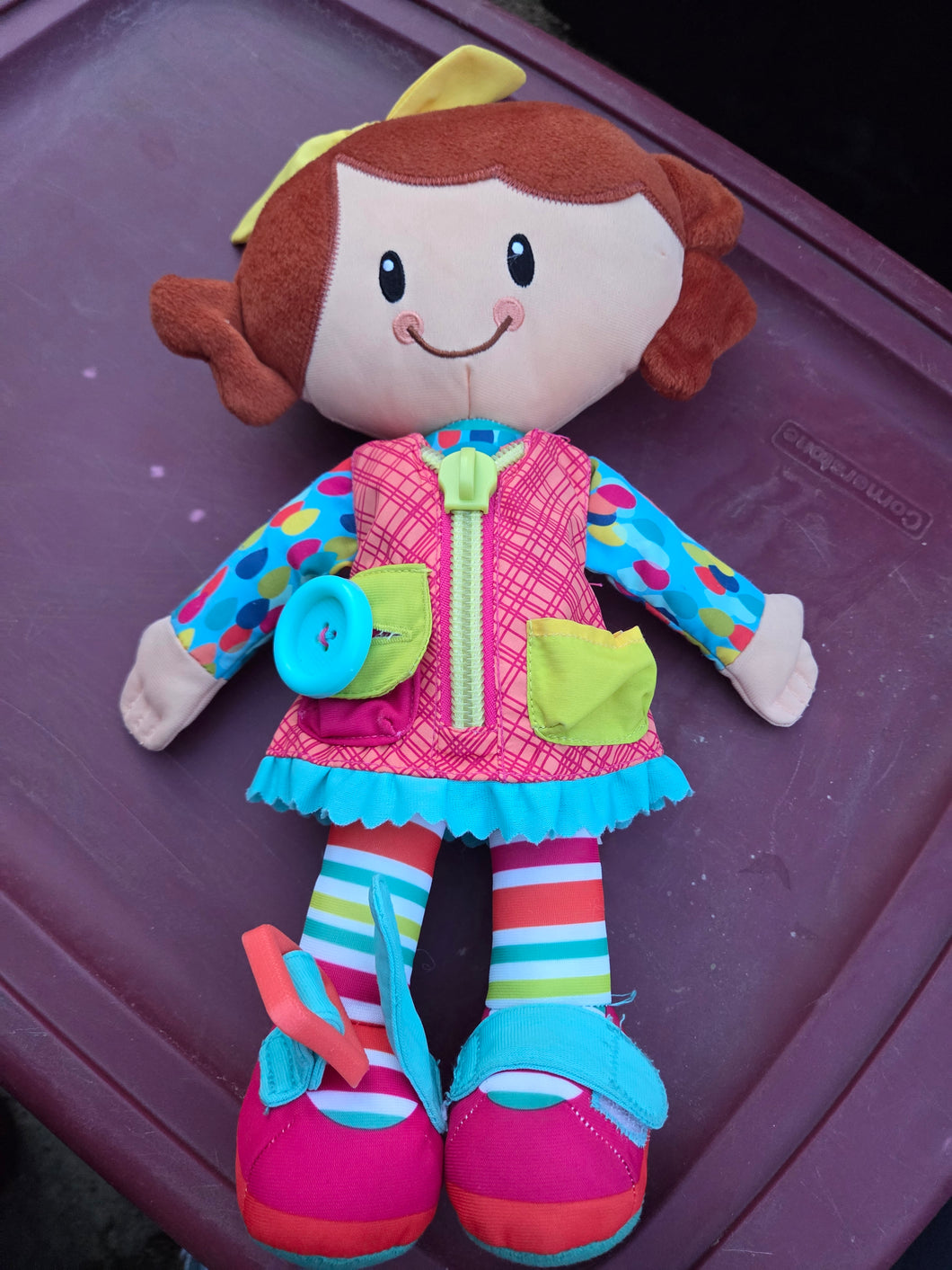 Baby girl doll learn to Button tie etc