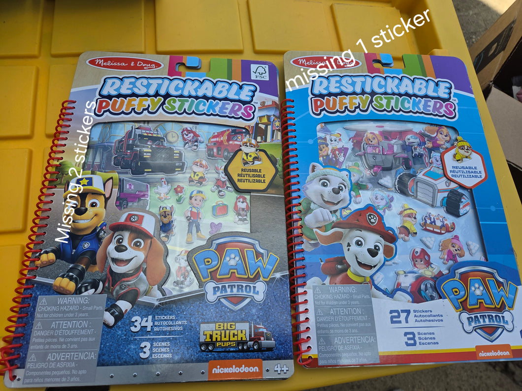 Paw patrol sticker books See pic.