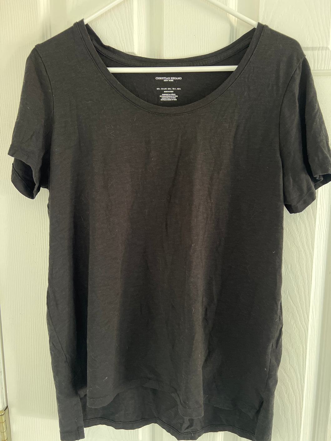 CHRISTIAN STRIANO SHORT SLEEVE SHIRT - BLACK - size Women L (12)