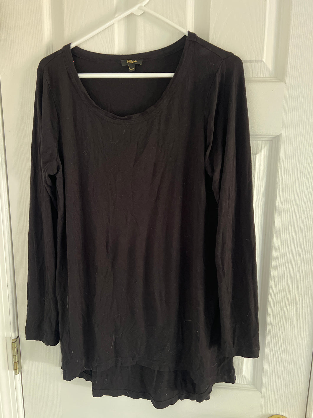CUPIO LONG SLV SHIRT BLACK - size Women L (12)