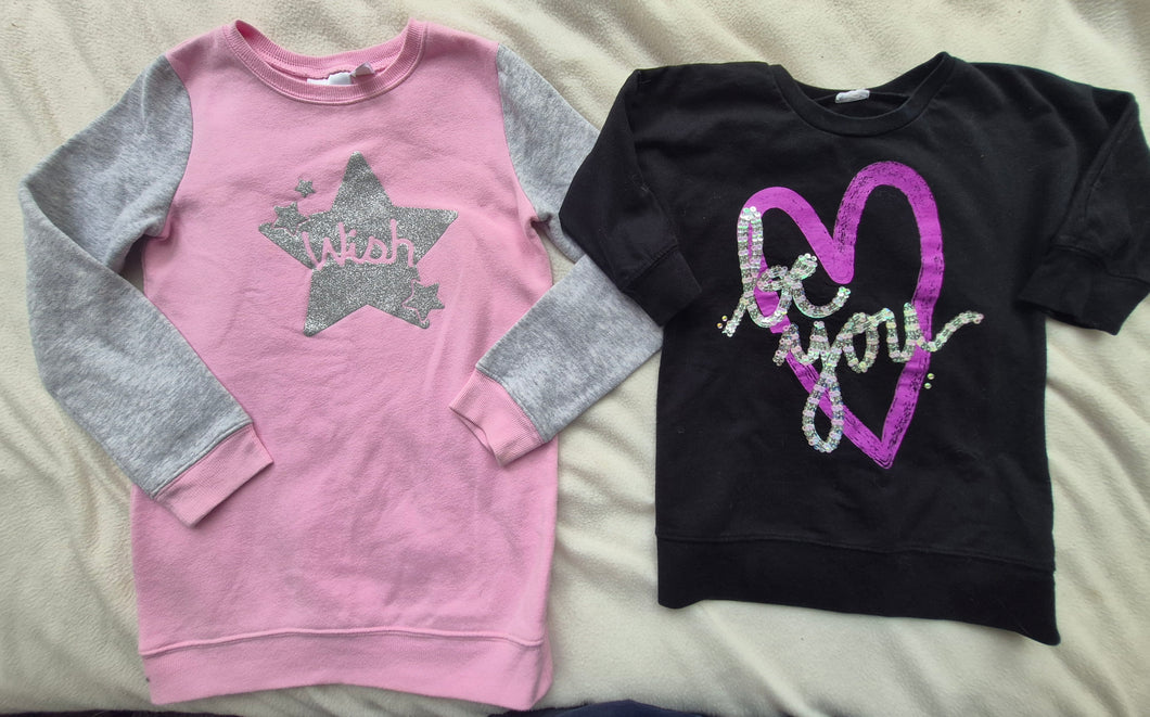 2 sweatshirts Pink/gray wish - size Kids 7