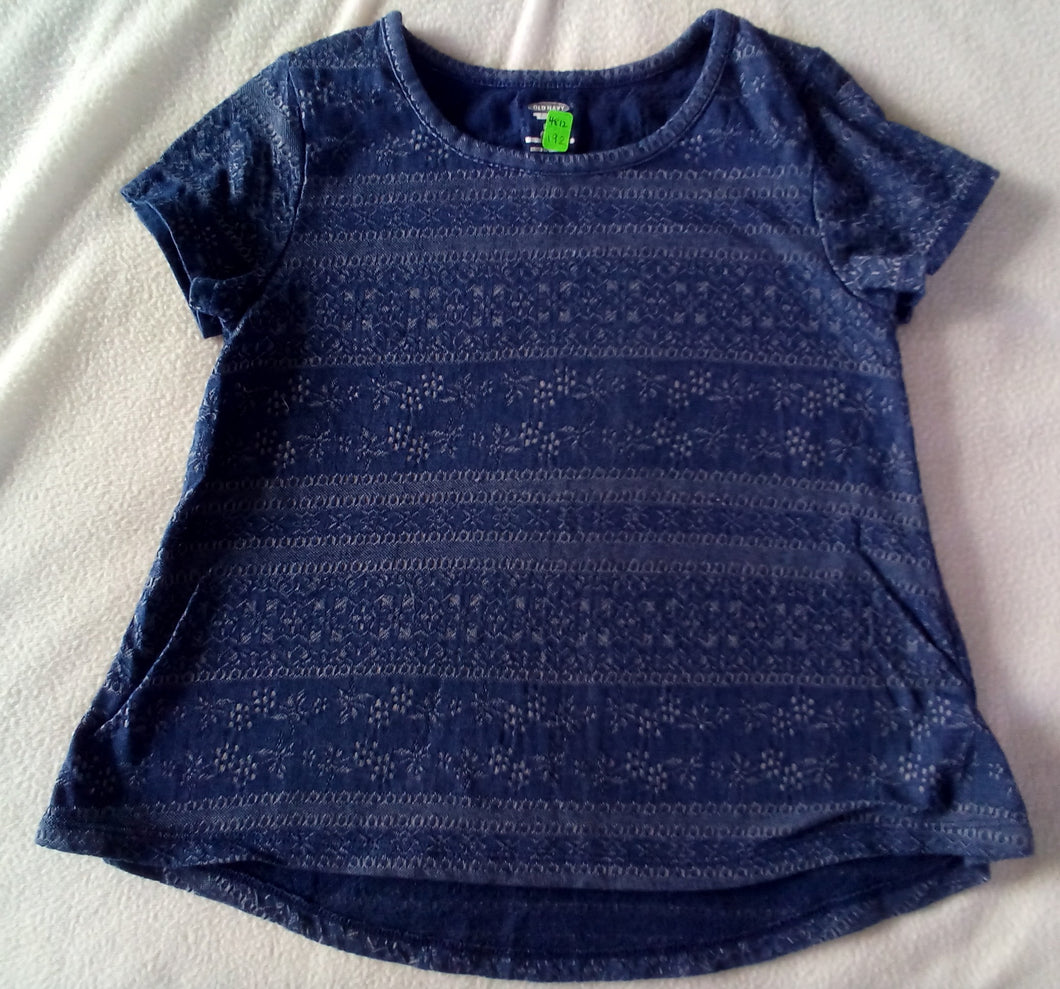 ON lightweight knit top navy/gray pattern - size Kids 6
