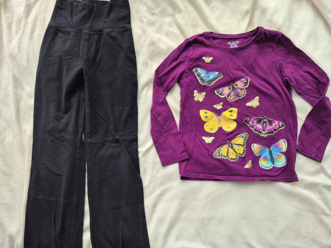 Place 2pc set Black yoga pant - size Kids 7