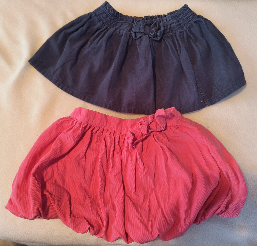 2 skirts micro cord - size 3T