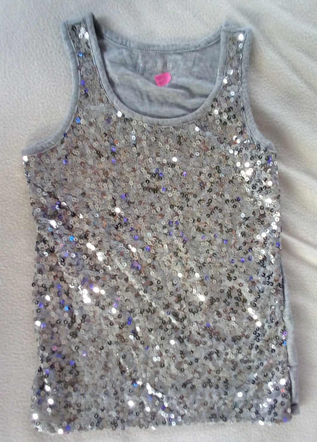 cherokee silver sequin tank top - size Kids 6