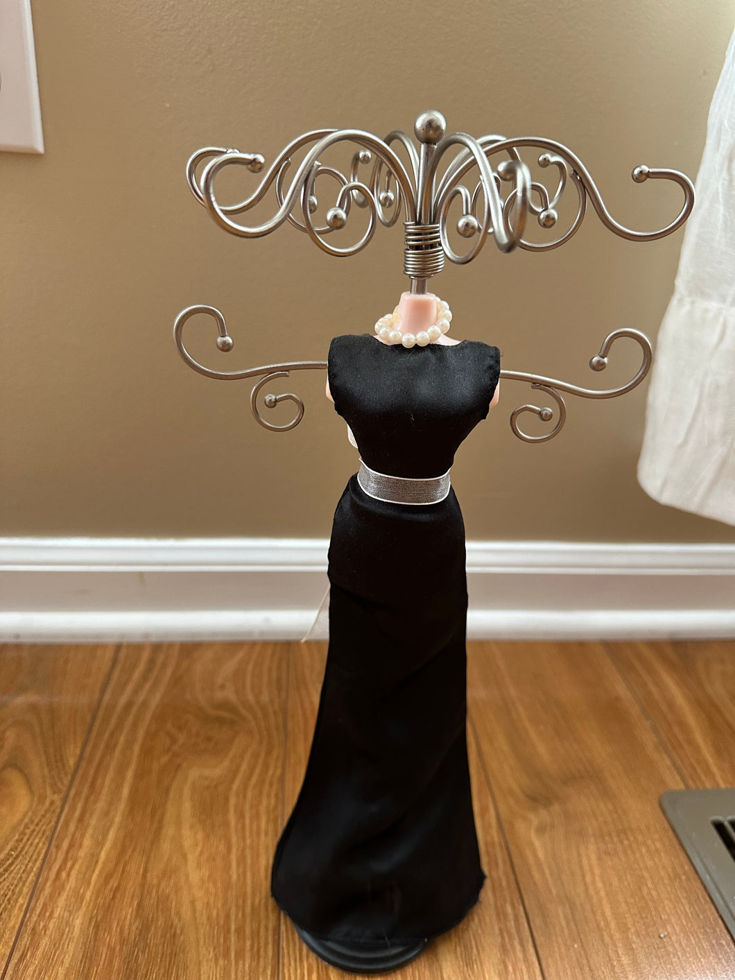 Doll Jewelry Stand Black Evening Dress