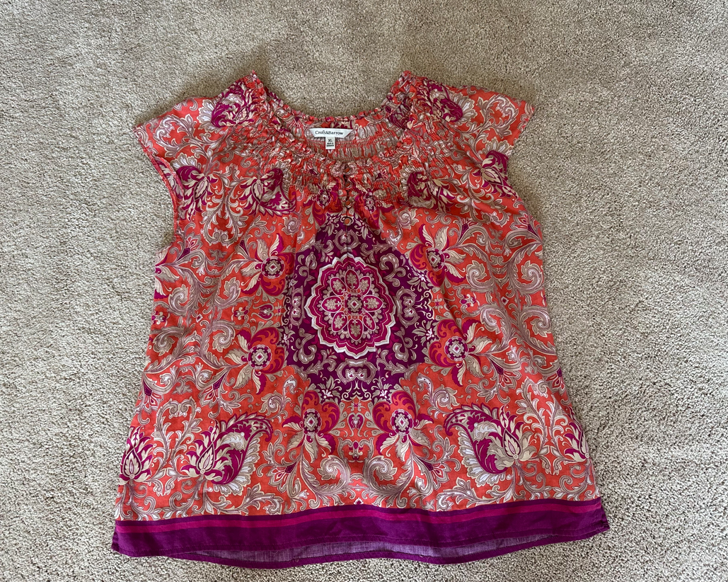 Blouse-pattern Orange and pink - size Women XL (14)
