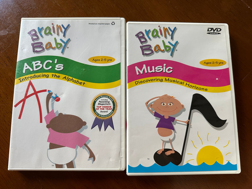 Brainy Baby Abc's and Music 2 DVDs