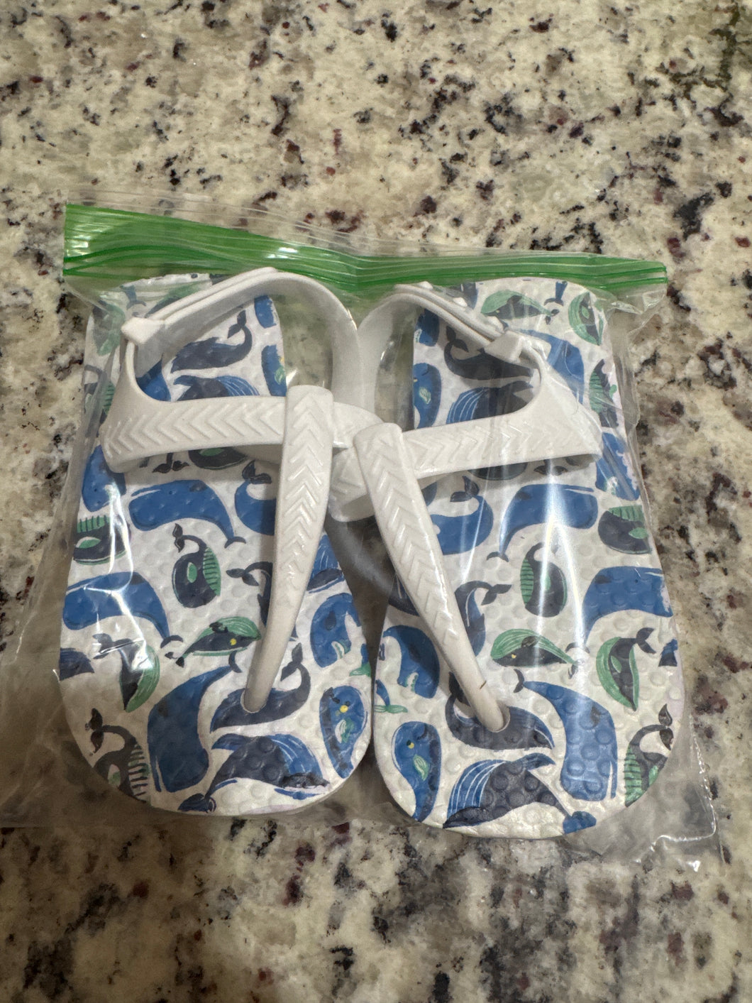 Whale flip flops- NEW - size Shoes-toddler 5