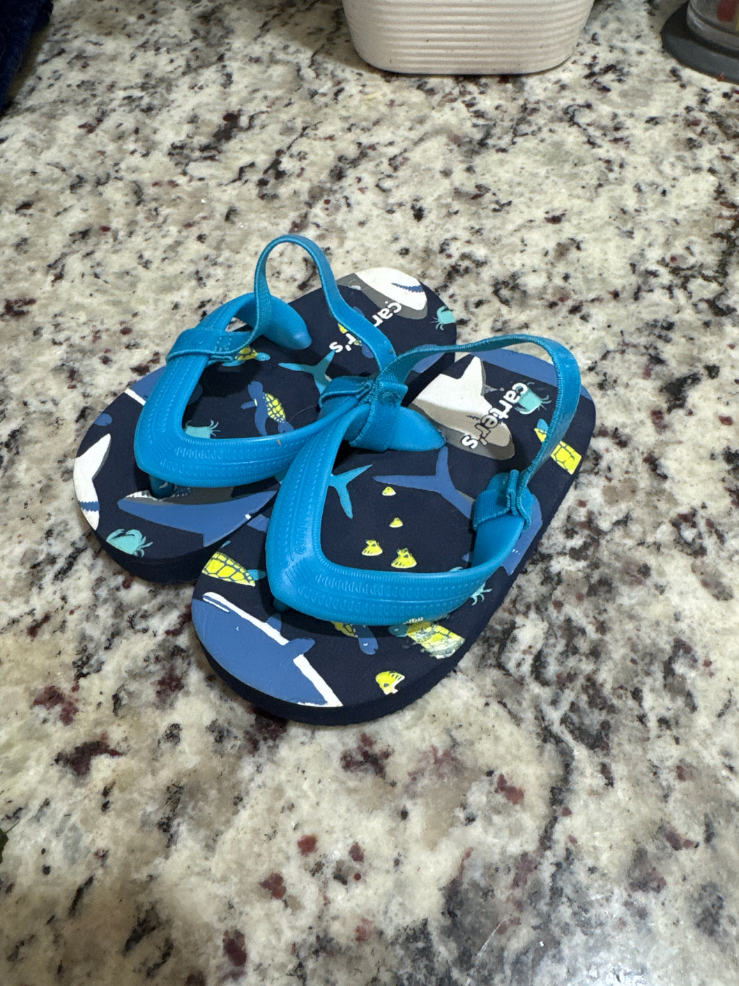 Carters shark flip flops - size Shoes-Baby 3