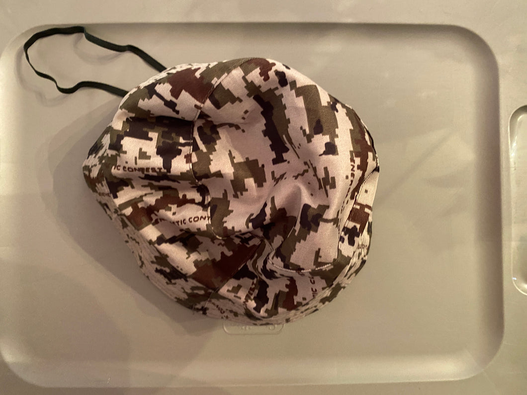 camo bucket hat, sz 7