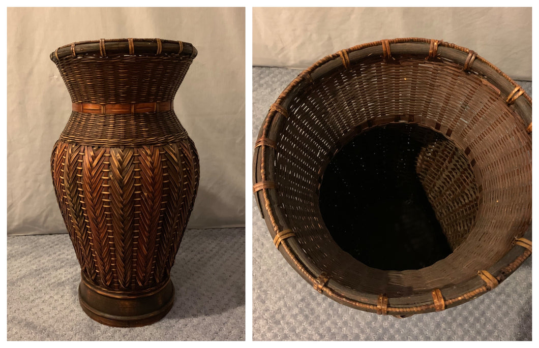 Tall Wicker Vase 21H x 10 D.