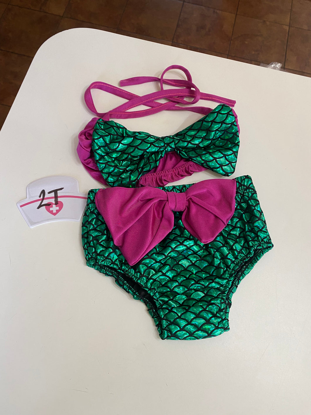 mermaid 2 piece - size 2T