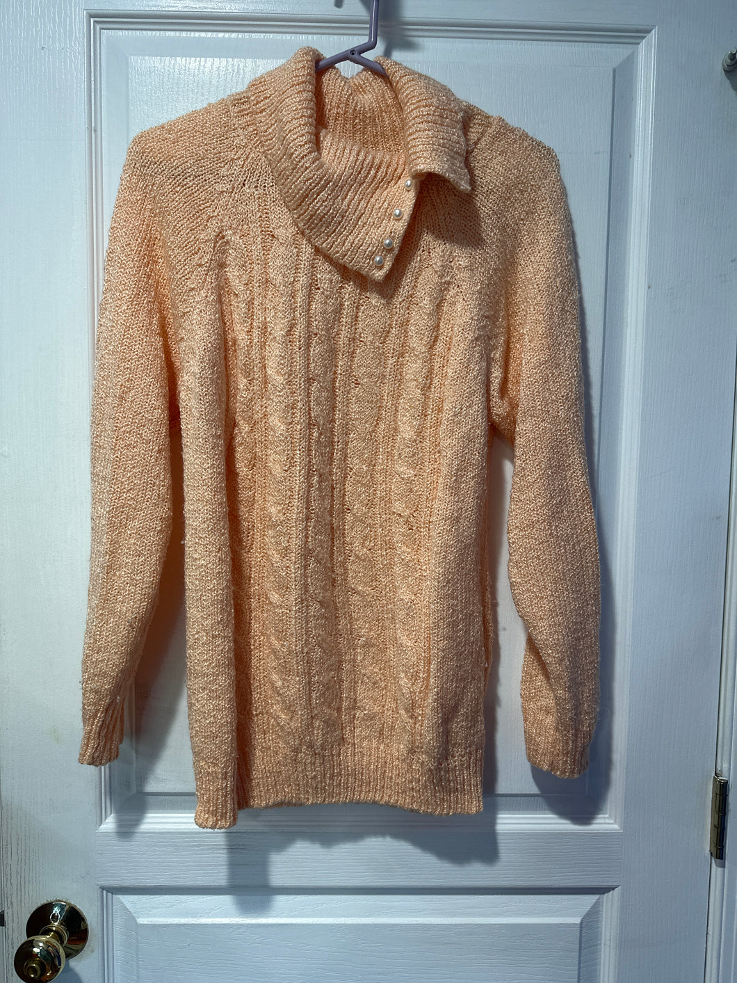 Peach turtle neck Acrylic Sweater - size Women L (12)