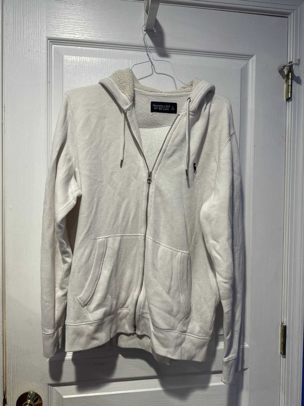 Abercrombie & Fitch whit Jacket w/hood and pocket - size Mens L