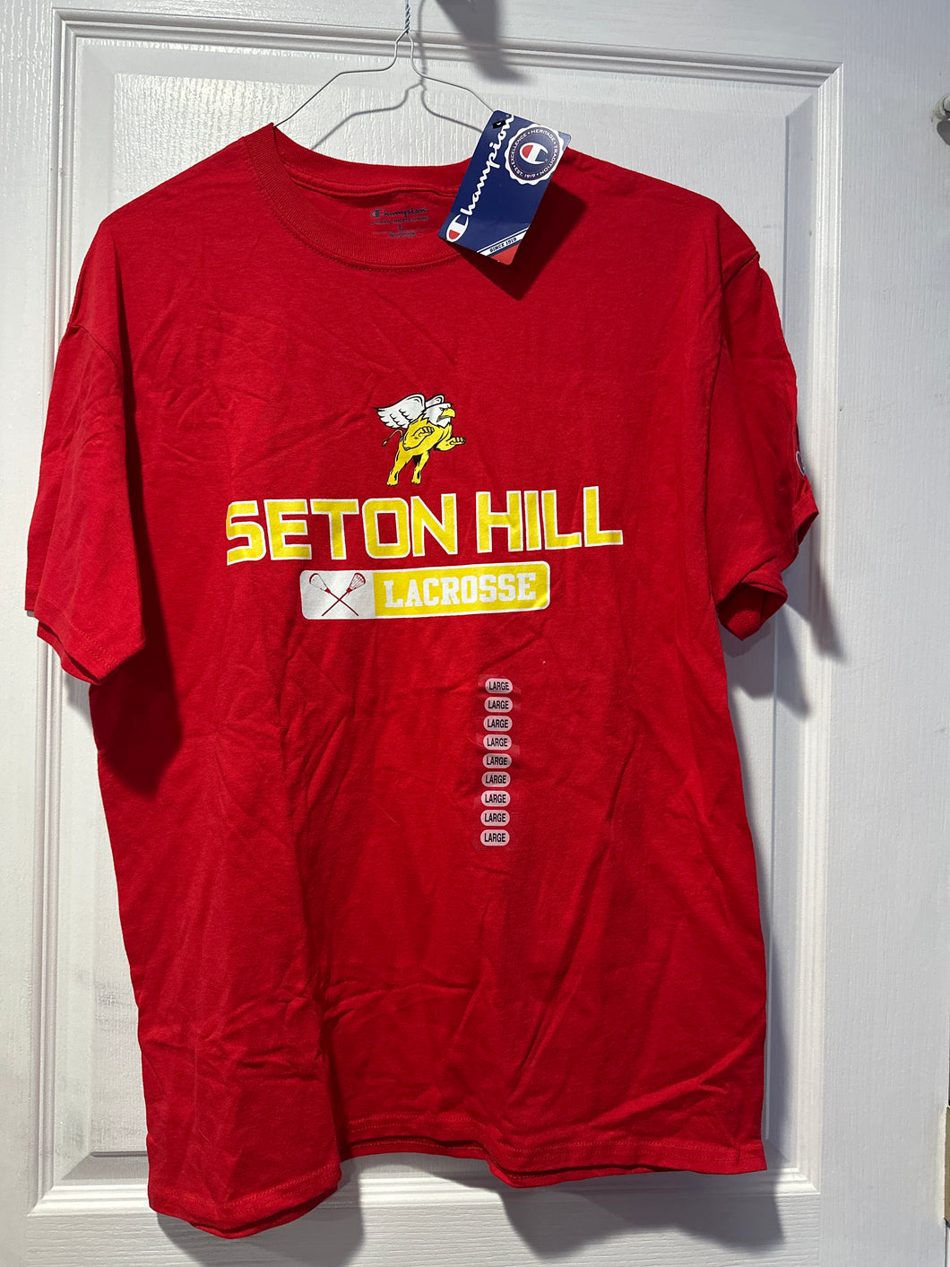 NWT Champion seton hill Lacrosse tshirt - size Mens L