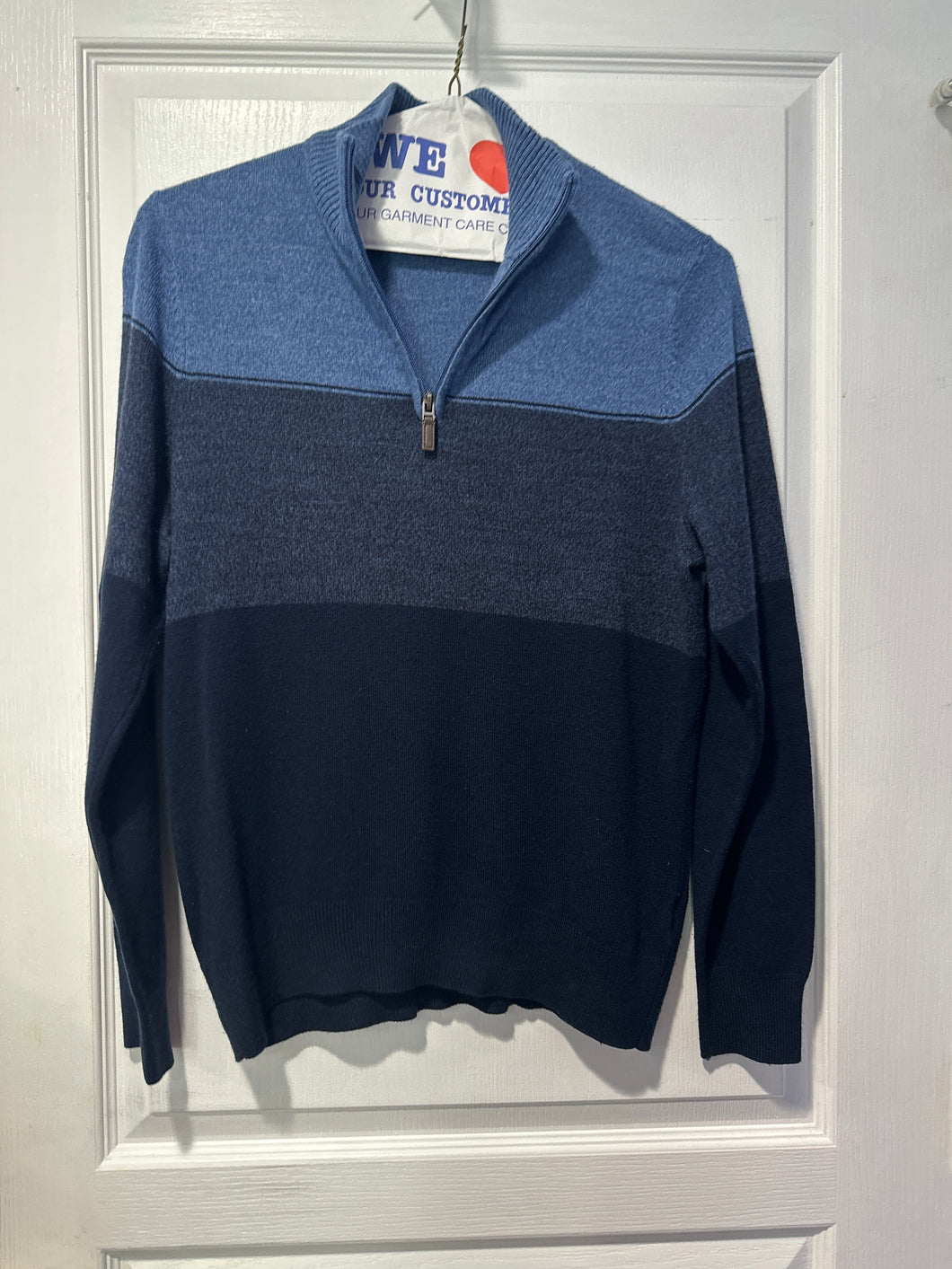 Dockers 3/4 zip blue Gray black long sleeve - size Mens S