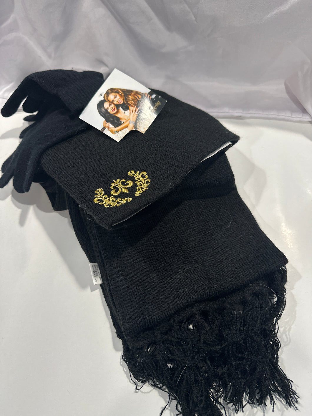 New black hat Glove scarf set