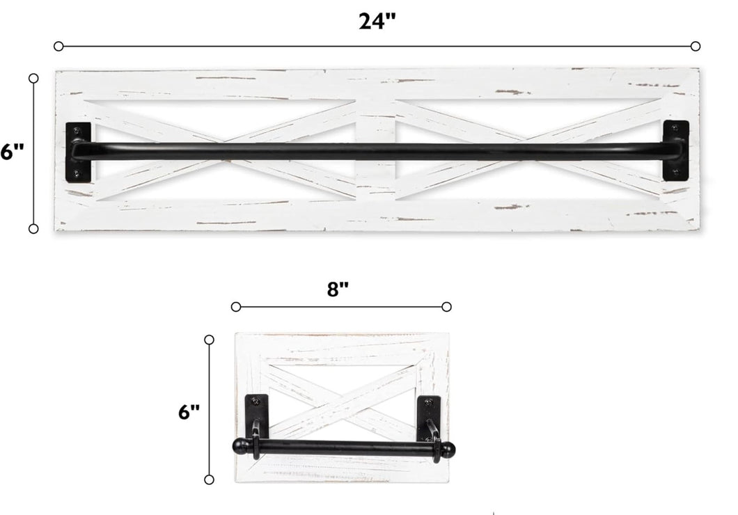 Towel Holder Rustic White