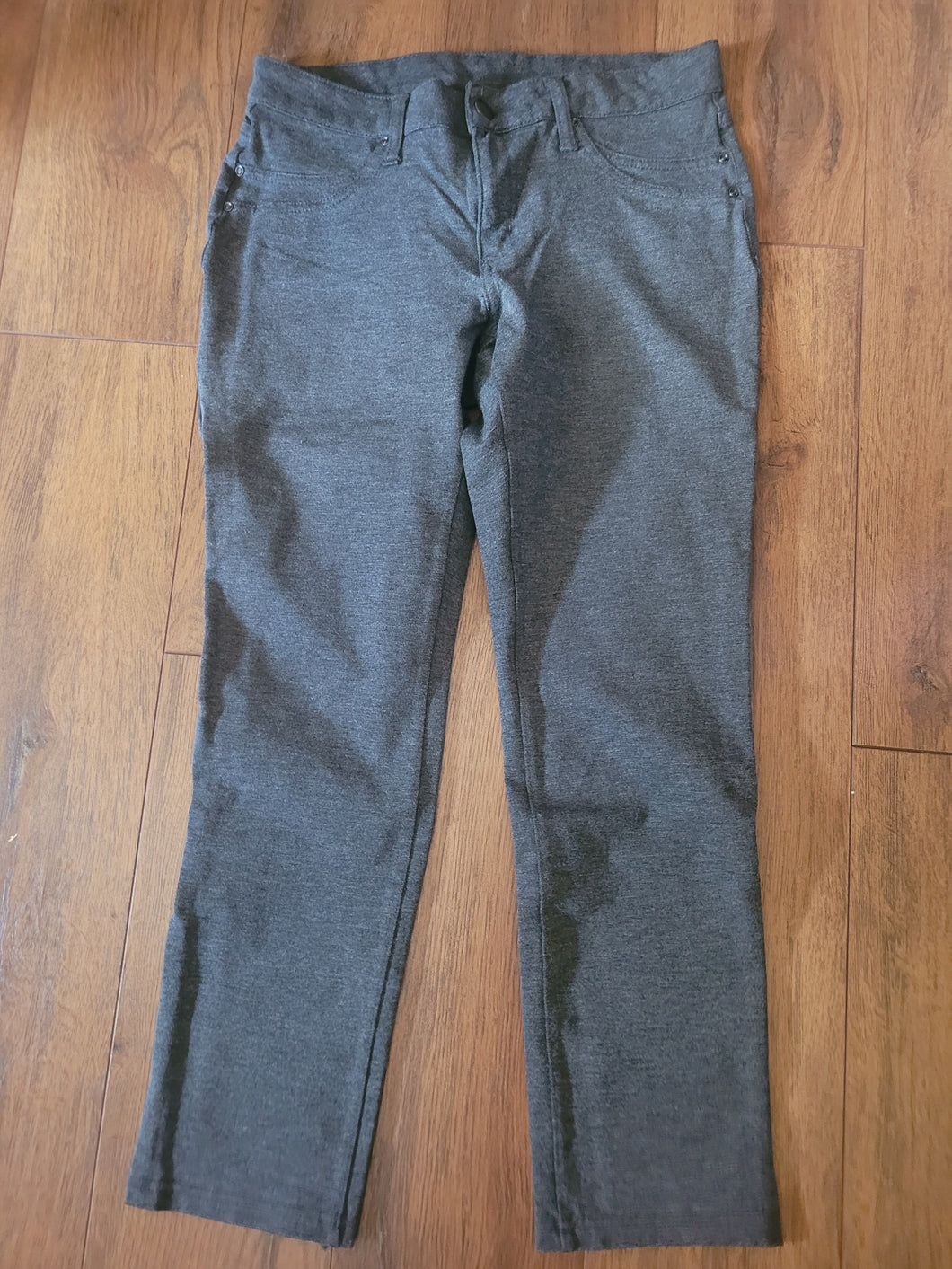 Time and Tru Pants Dark Grey-Stretch-Button - size Women M (8-10)