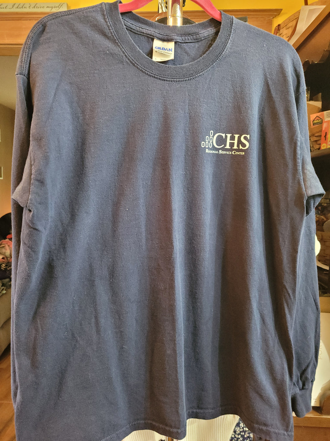 Gildan L/S Blue Shirt Says CHS on Front - size Women L (12)
