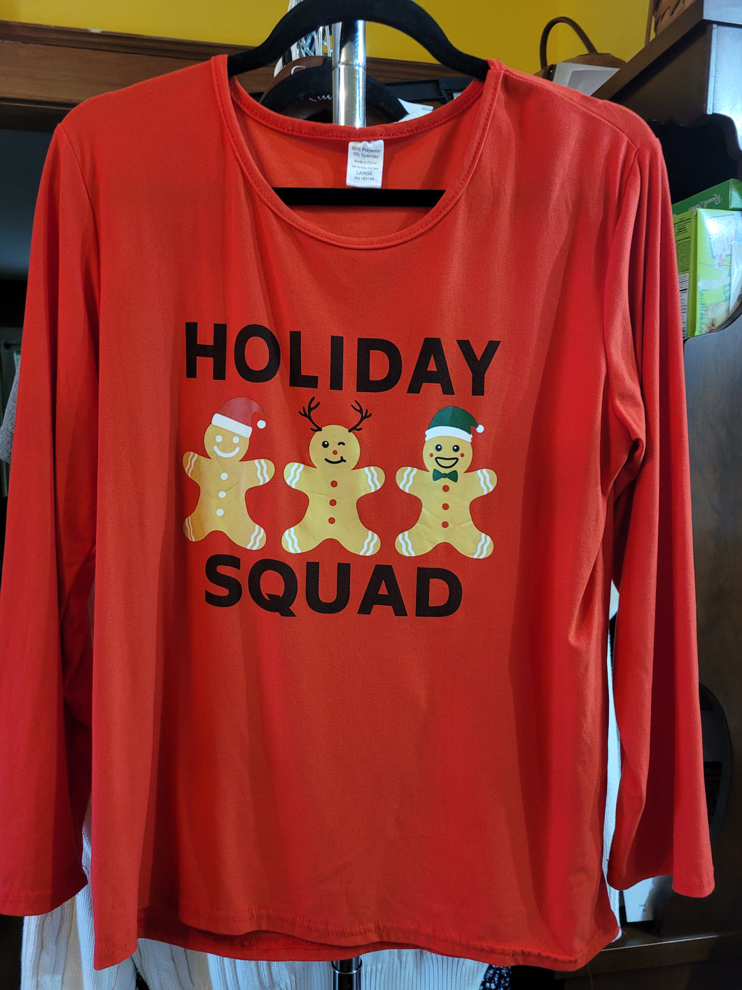 Holiday Squad L/S Red shirt - size Women L (12)