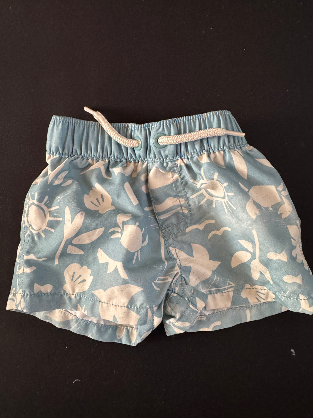 Carter's Swim Trunks Light Blue White Shorts - size 3 Months