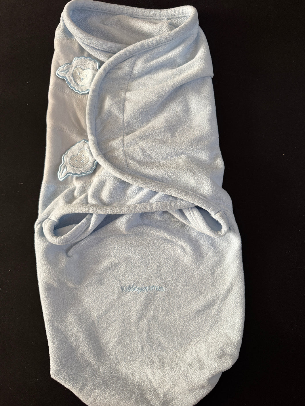 Kiddopotamaus Swaddle Light Blue Fleece - size 0-3 Months