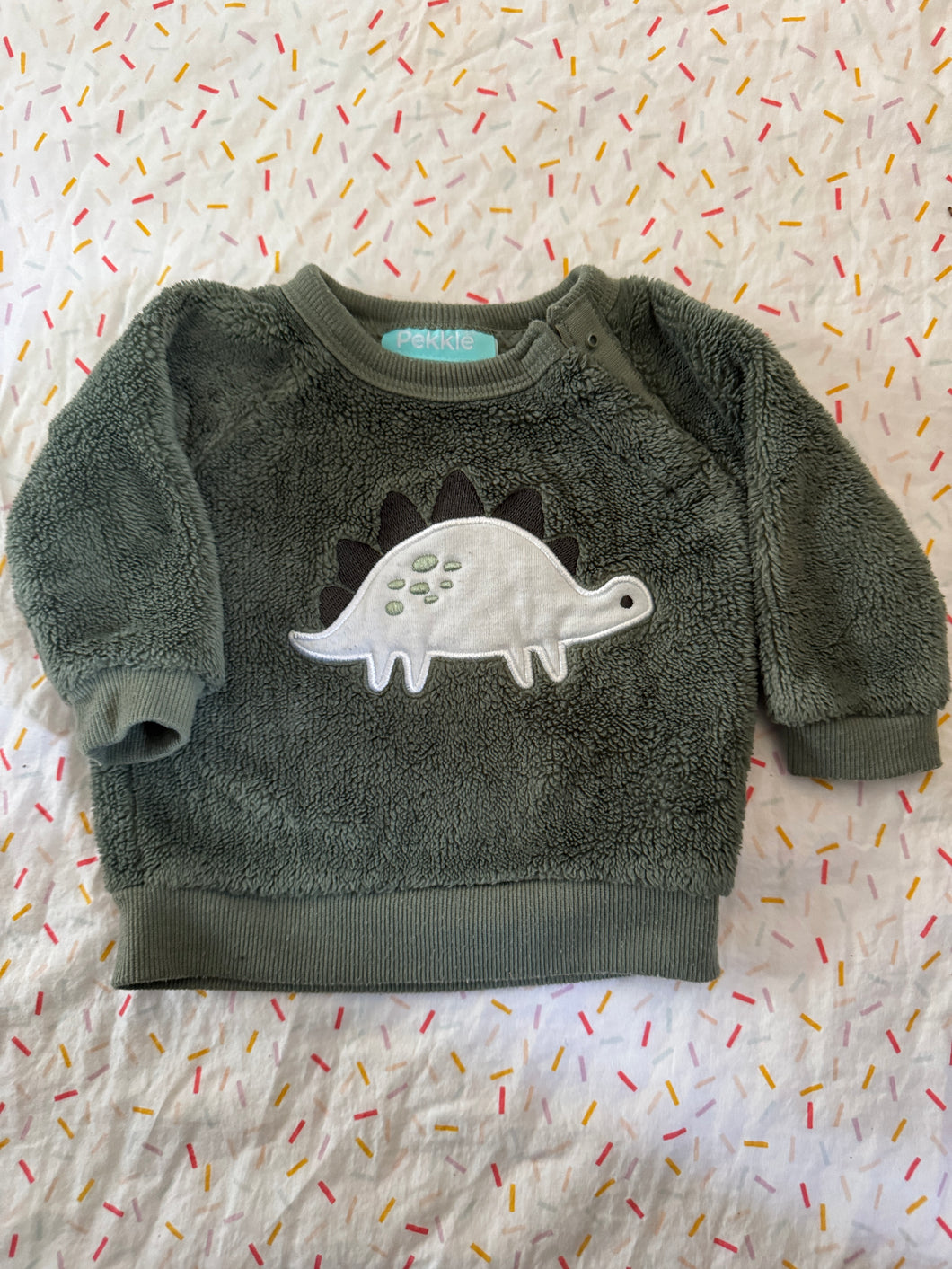 Pekkle Fleece Sweater Dinosaur Stegasaurus - size 3 Months
