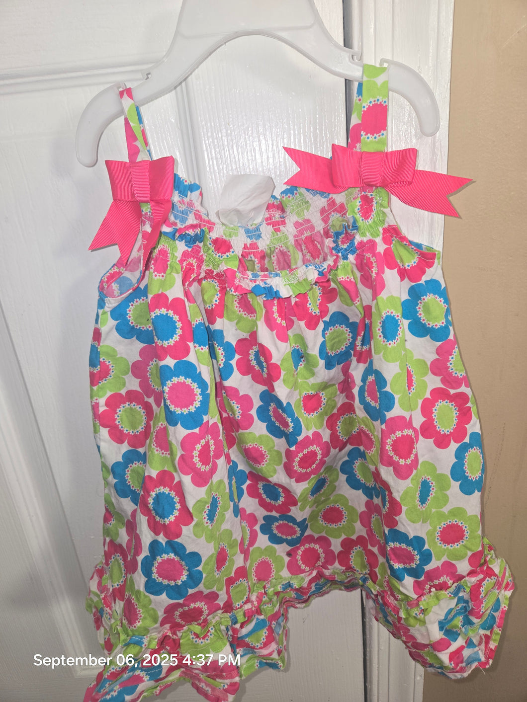 Rare Too Pink Floral Neon Flowy Dress - size 24 Months
