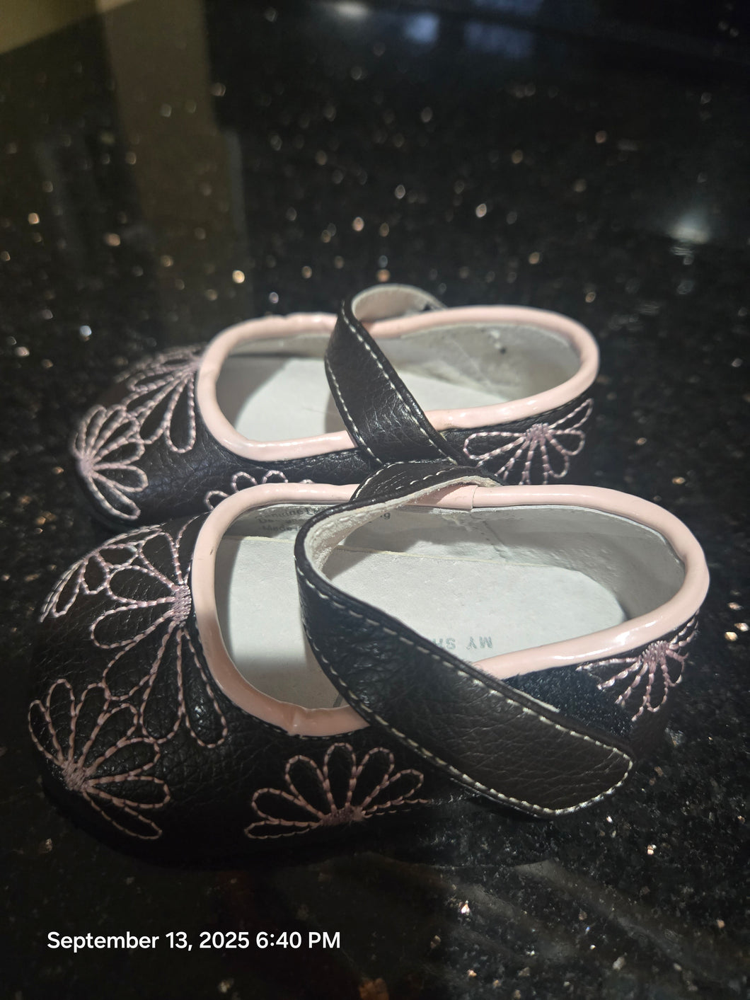 Jack and Lily Girls Brown Punk Shoes Daisies - size Shoes-Baby 0-2