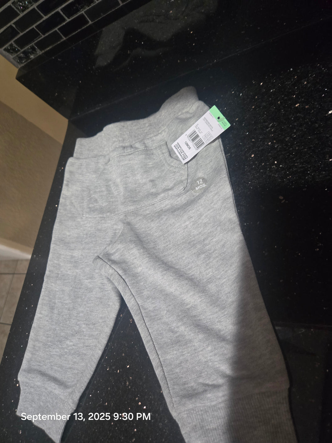 Little Wonders NWT grey Sweater Pants Joggers - size 12 Months
