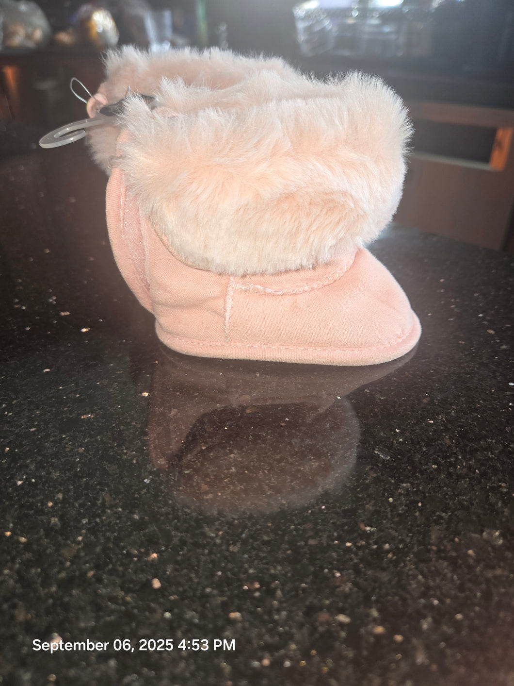 First Steps size 2 3-6 m NWT Pink Faux Fur Boots - size Shoes-Baby 0-2