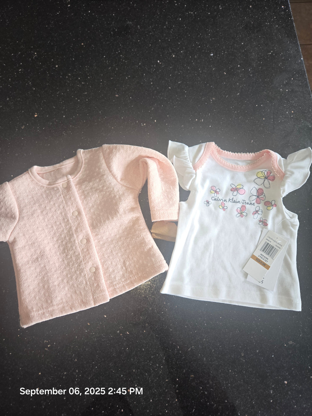 Calvin Klein Top NWT 2pc Chick Pea Pink Cardigan - size 0-3 Months