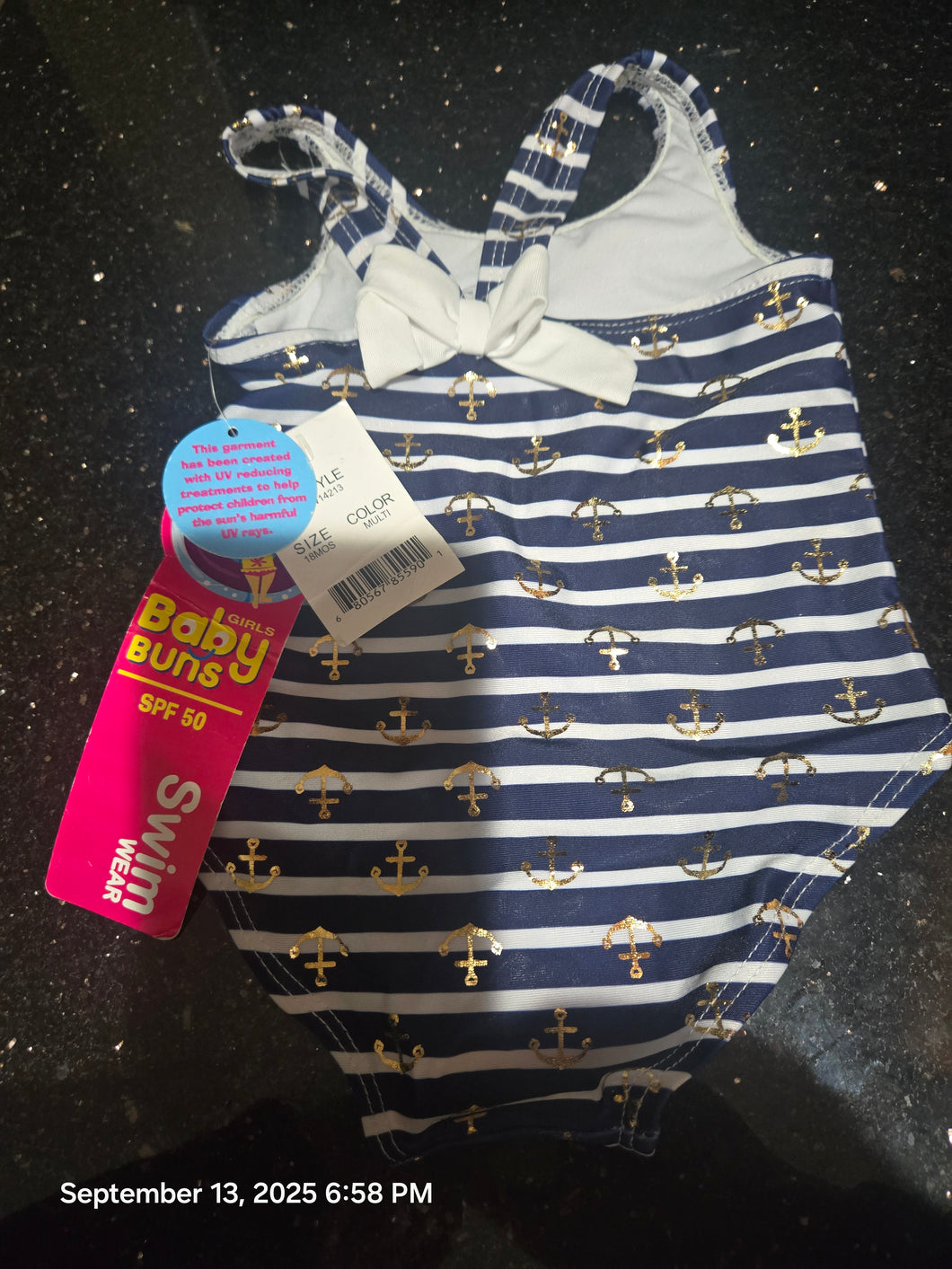 Baby Buns NWT Nautical SPF50 Swim Bathing Suit - size 18 Months