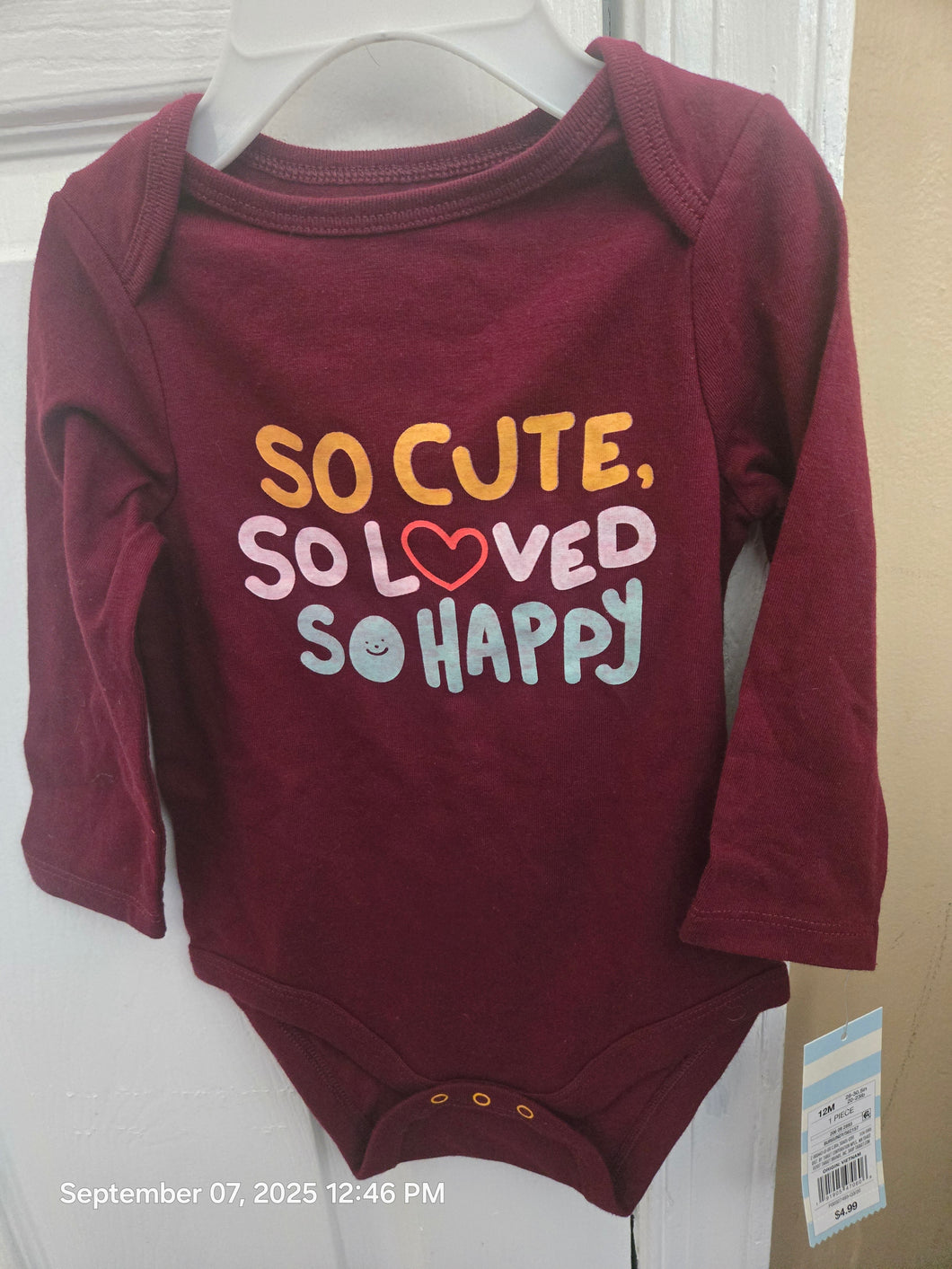 Cat and Jack NWT NEW So cute Loved Happy 1Z - size 12 Months