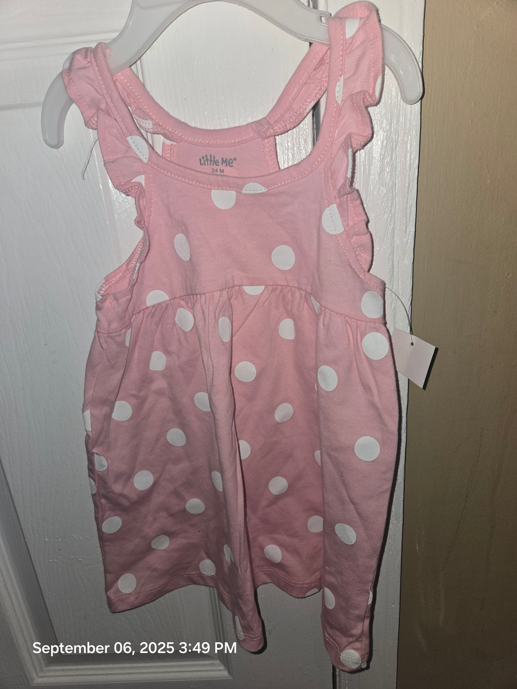 Little Me Pink Polkadot NWT New Dress - size 24 Months