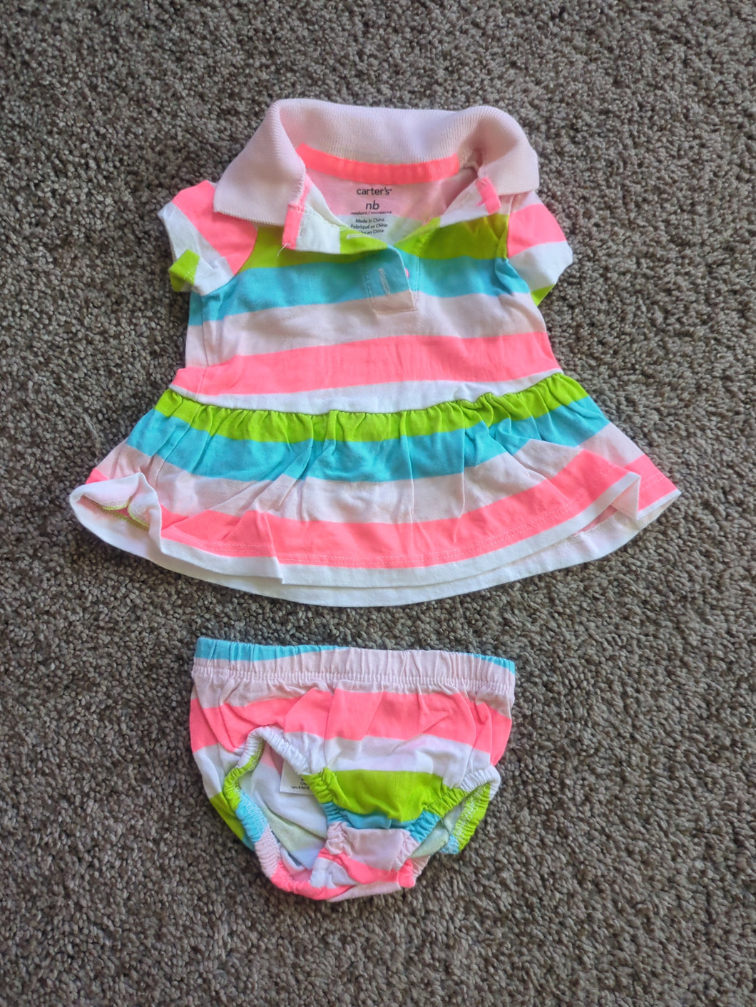 Stripes shirt and diaper Cover - size Newborn