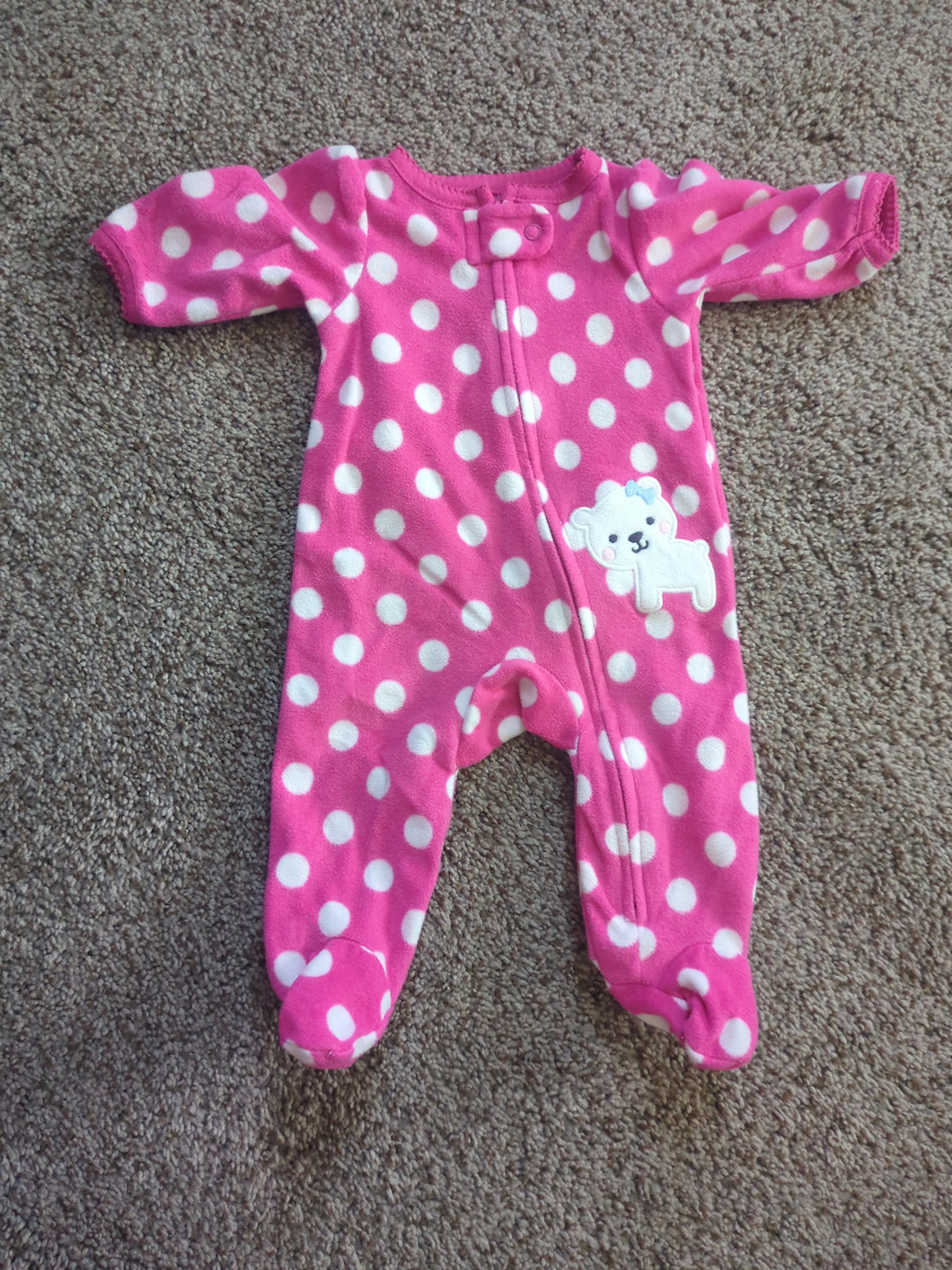 Pink polka dots pjs - size Newborn