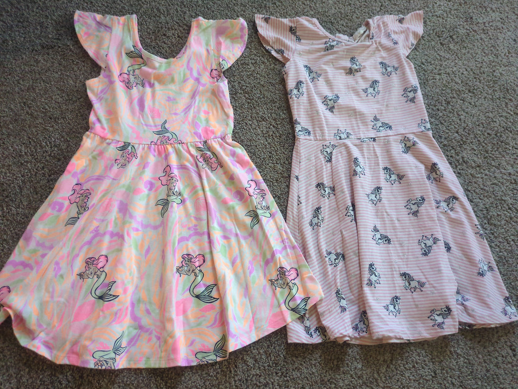 Girls sun dresses Little mermaid and unico - size Kids 7
